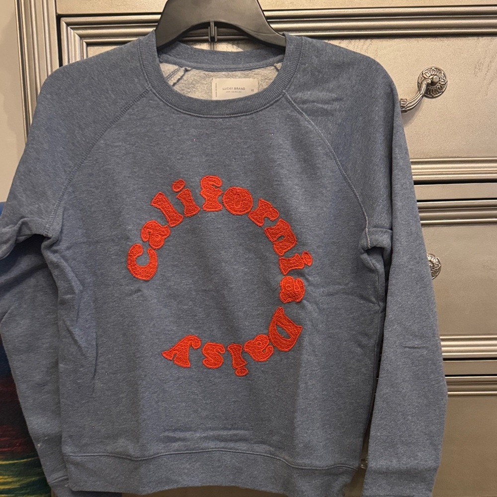 Monrow Blue and Red California Sweater